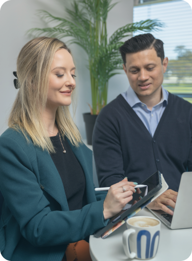 Team working at desk