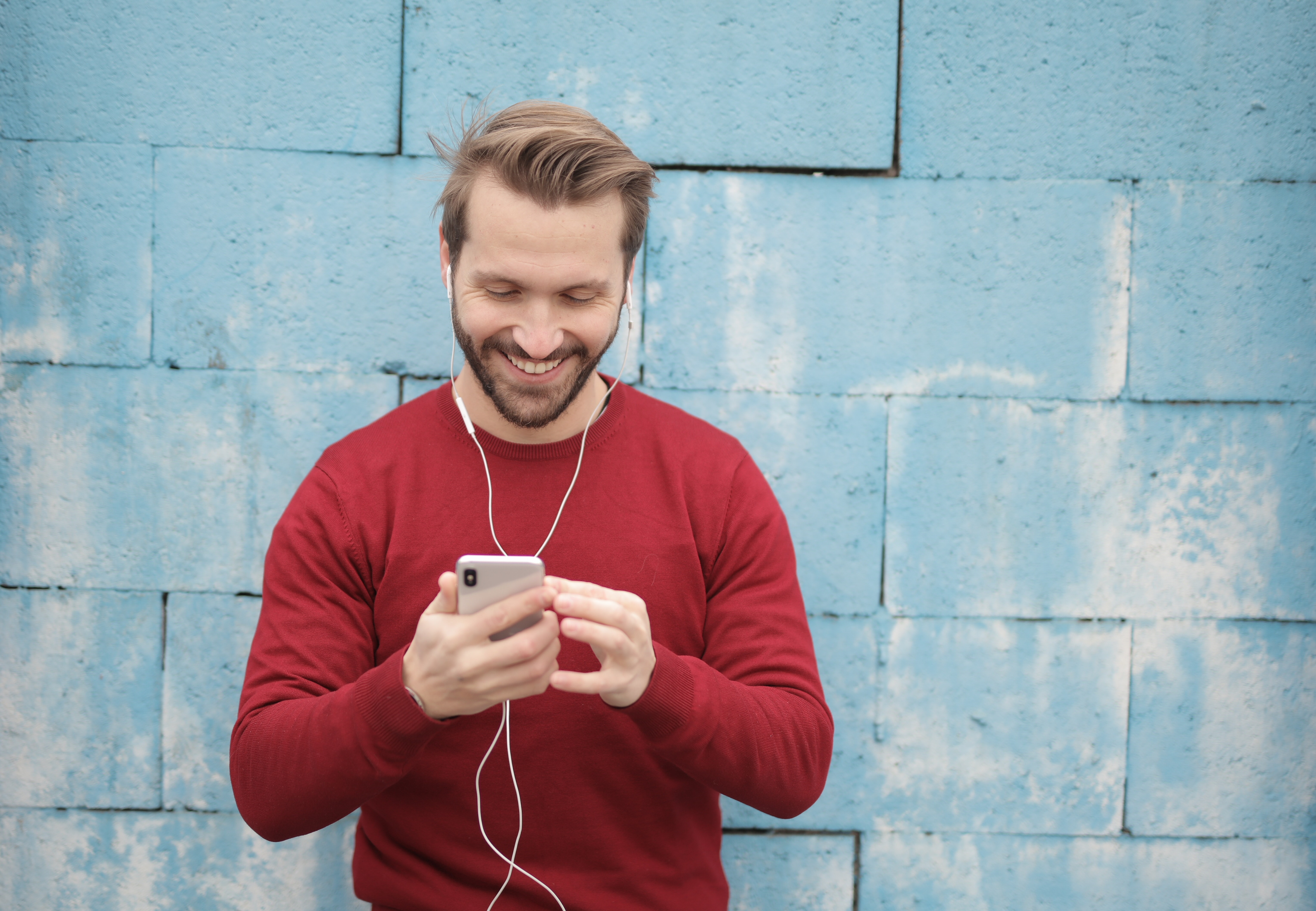 Man watching social media video